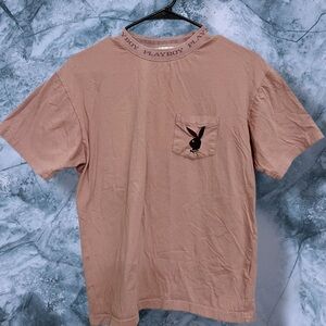 Playboy Blush Pink Bunny Pocket T-Shirt | Size Small